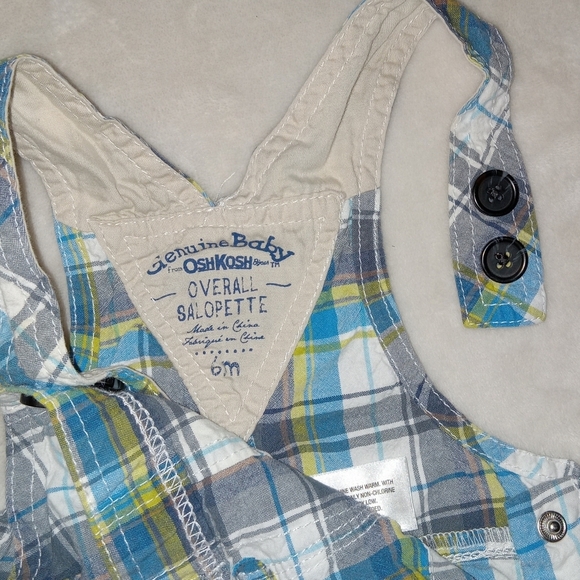 Genuine Kids by Oshkosh Plaid Overall Pants size 6M - Picture 5 of 5